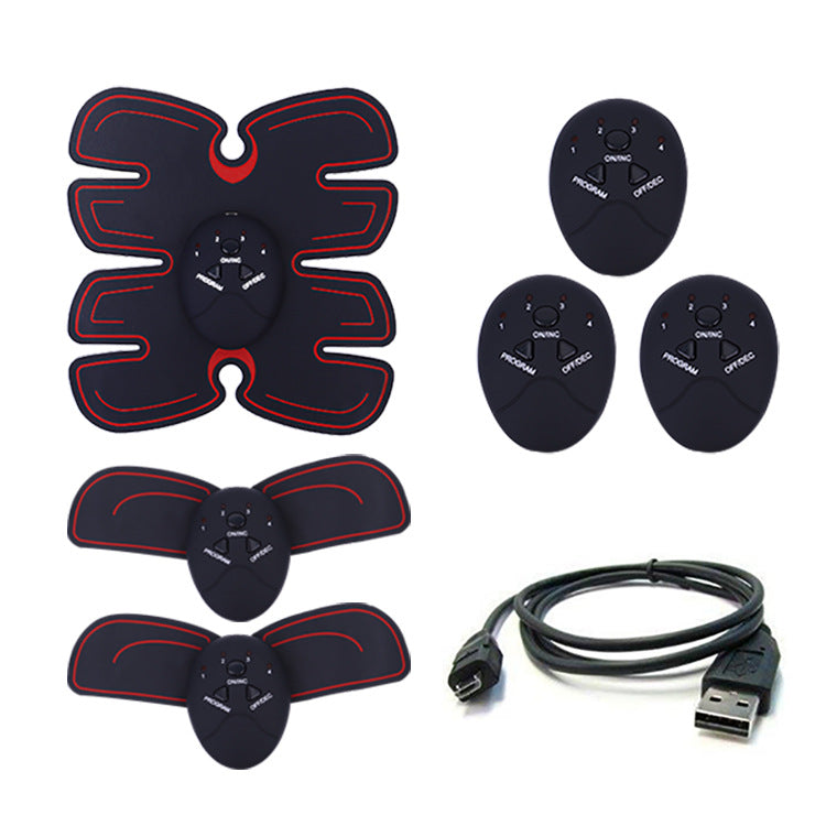 Entraîneur musculaire EMS VELNOX Fitness™ de la marque ggg avec électrodes et interface de contrôle visible sur l'image.