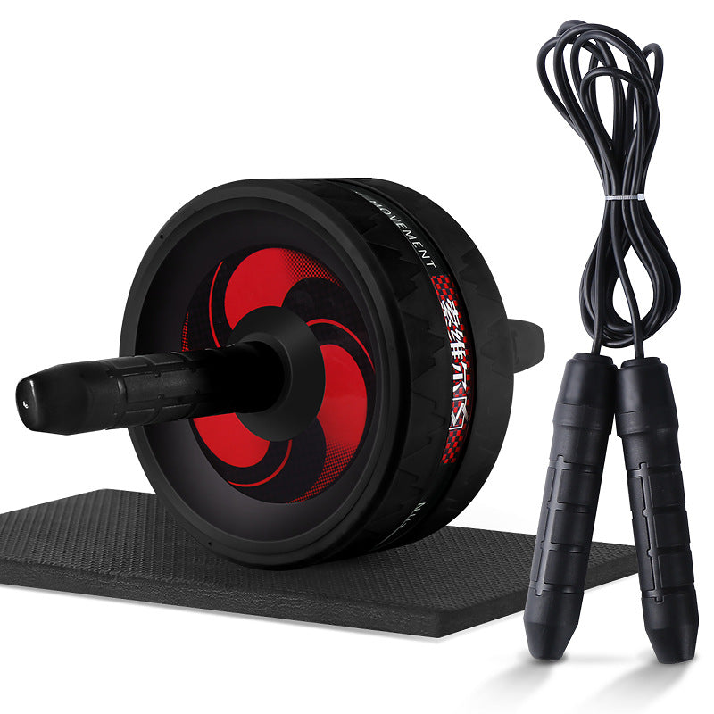 Roue abdominale VELNOX Fitness™ Core Pro Ab Roller de couleur gris avec poignées noires, utilisé pour l'exercice abdominal.