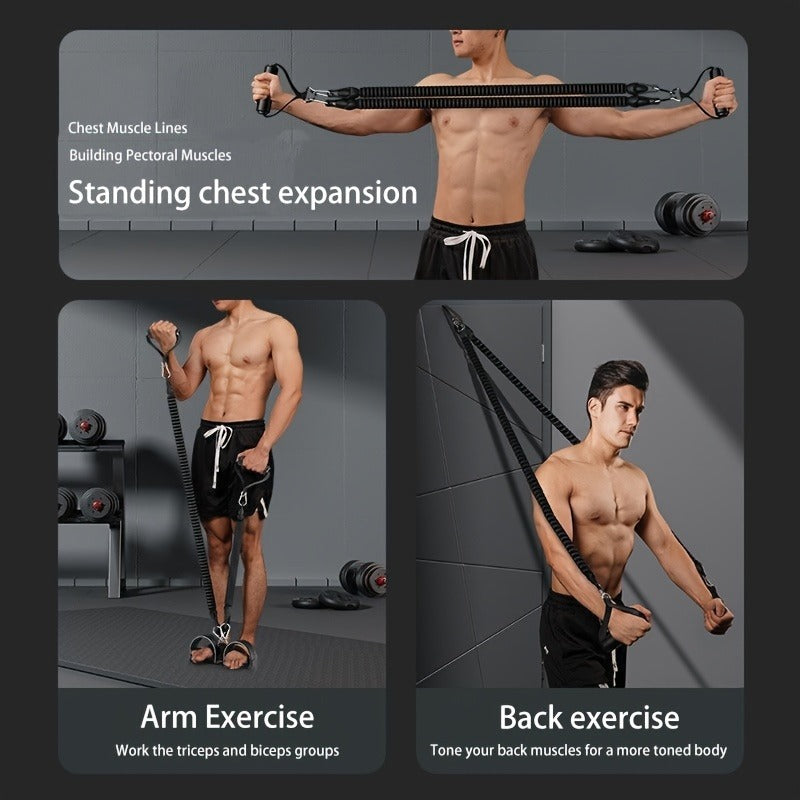 Ensemble d'entraînement en résistance VELNOX Fitness™ de la marque ggg avec bandes élastiques colorées pour exercices de musculation.